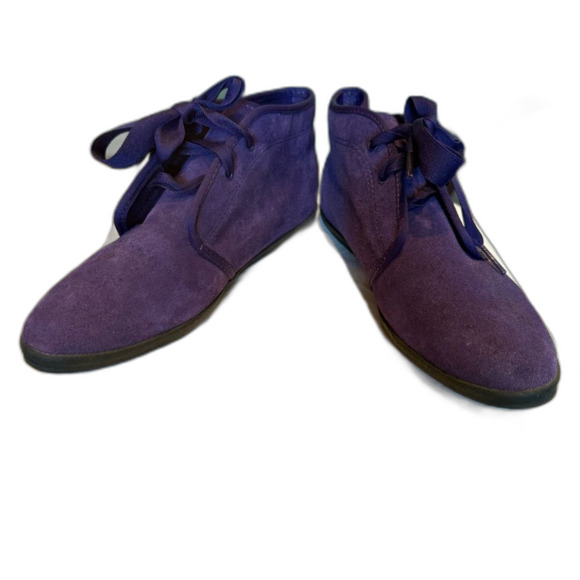 Vintage 80s 90s Keds Purple Suede Chukka Boots 9M Ribbon Lace - Picture 3 of 10